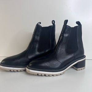 Aquatalia Womens SAM Chelsea Boots Black Leather Waterproof